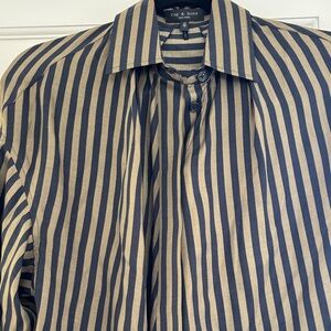 Rag & Bone Women's Striped Blouse - Black and Tan